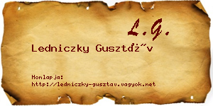 Ledniczky Gusztáv névjegykártya